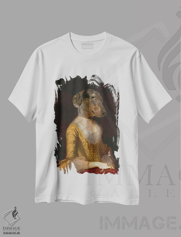 تیشرت طرح دار پرتره سگ سلطنتی، تزئینی اثر بونا فیدسا | فروشگاه ایماژ