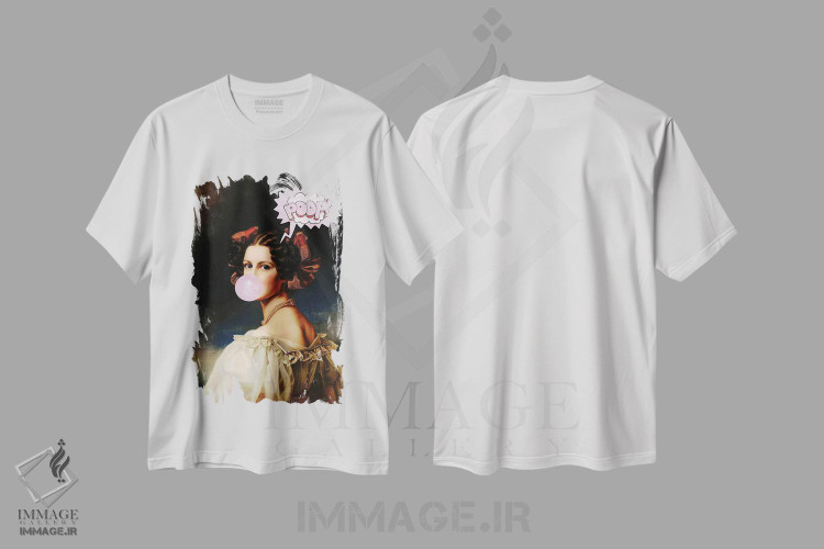 تیشرت طرح دار پرتره زن پاپ، تزئینی اثر بونا فیدسا | فروشگاه ایماژ