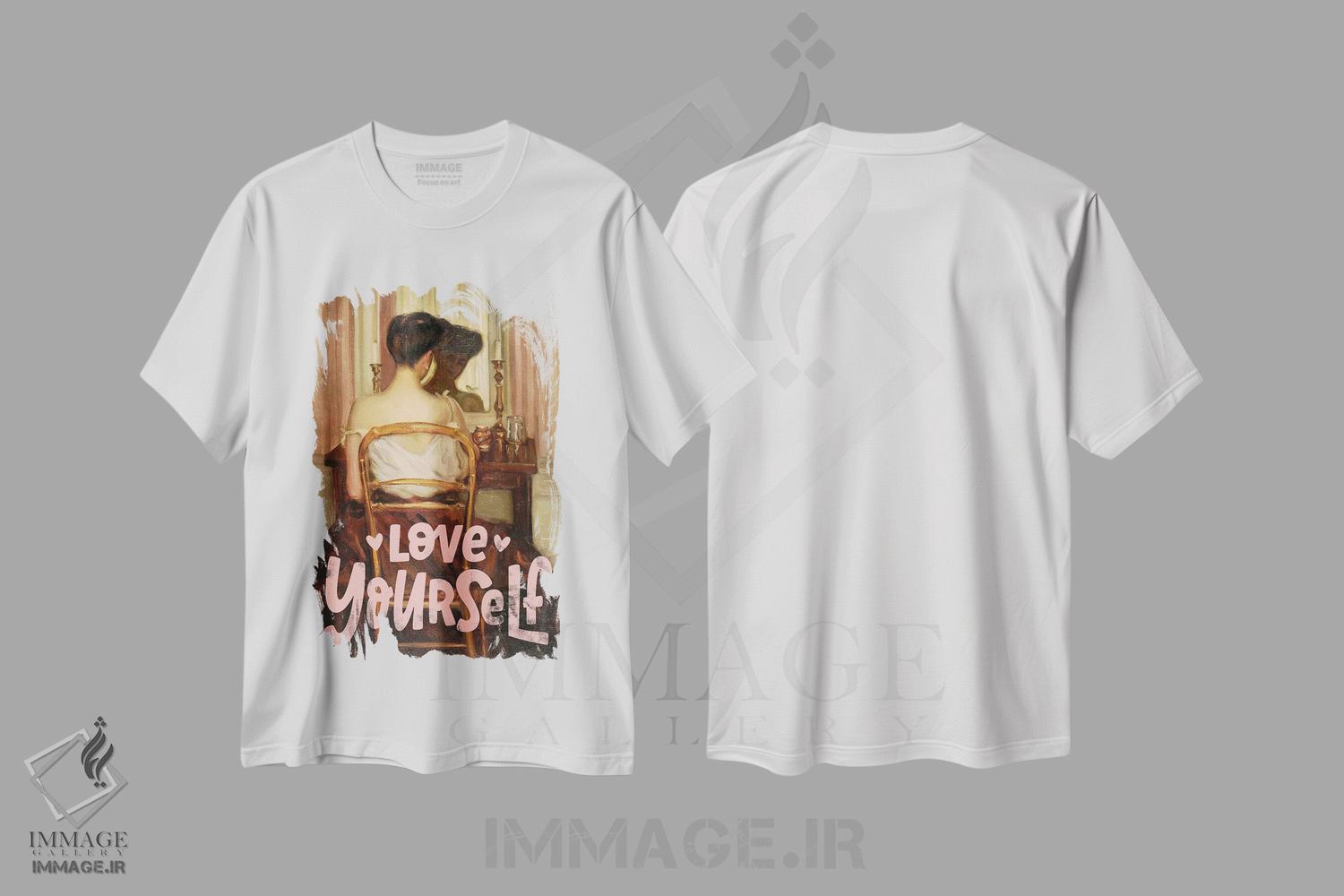 تیشرت طرح دار جلوی آینه، تزئینی اثر بونا فیدسا | فروشگاه ایماژ