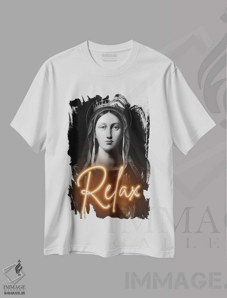 تیشرت طرح دار پرترهٔ ریلکس به سبک التقاطی، تزئینی اثر بونا فیدسا | immage.ir