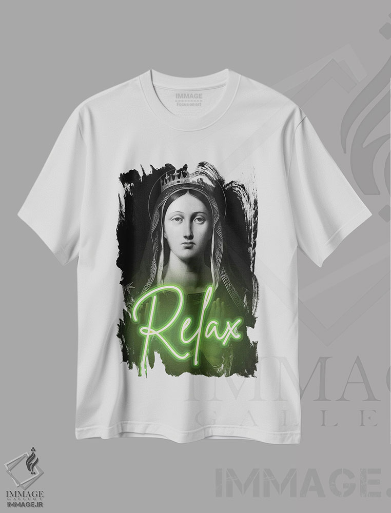 تیشرت طرح دار پرترهٔ ریلکس به سبک ماکسیمالیستی، تزئینی اثر بونا فیدسا | فروشگاه ایماژ