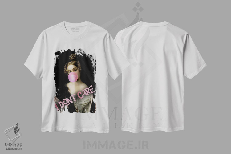 تیشرت طرح دار پرترهٔ وینتیج آدامس بادکنکی، تزئینی اثر بونا فیدسا | فروشگاه ایماژ