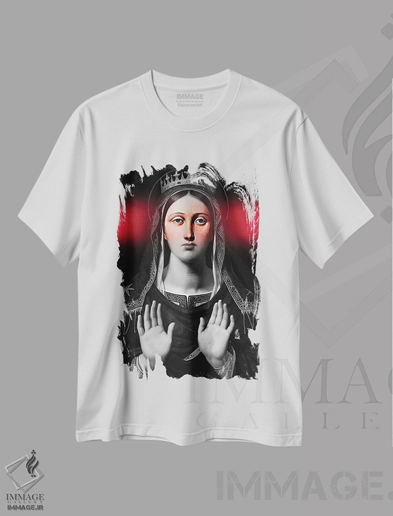 تیشرت طرح دار پرترهٔ ملکه به سبک سورئال، تزئینی اثر بونا فیدسا | immage.ir