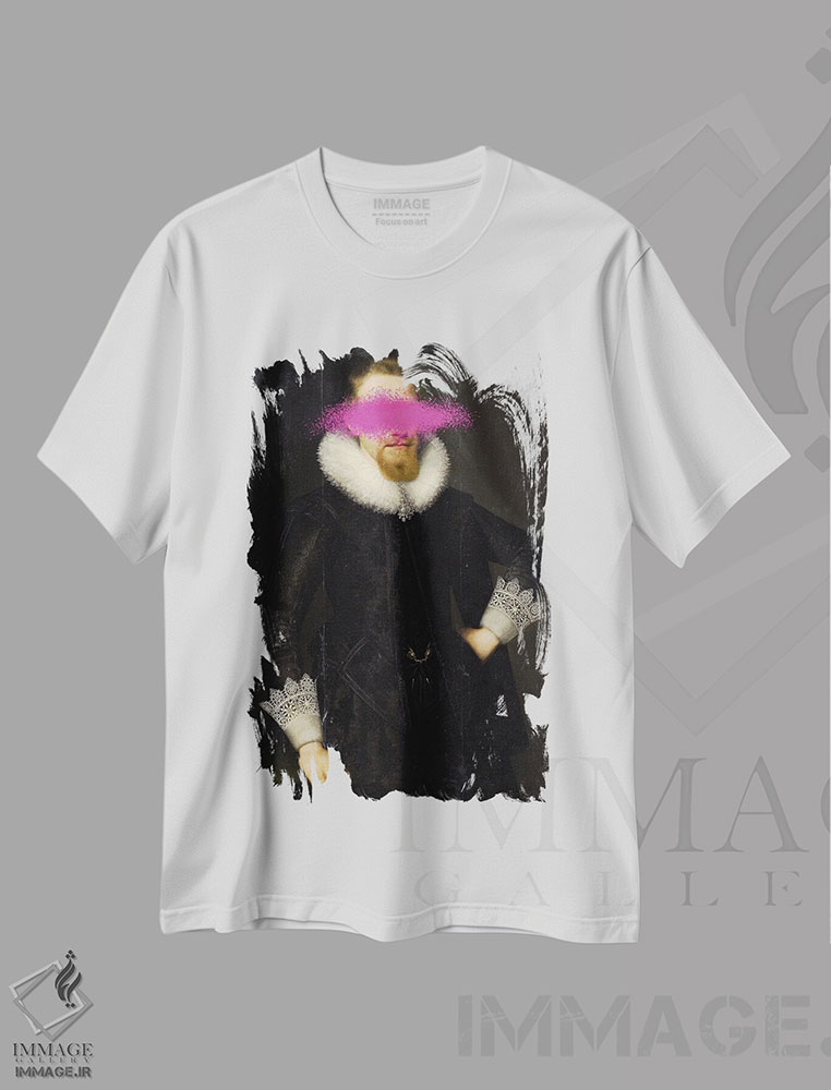 تیشرت طرح دار کلاژهای سورئال از پرتره های رنسانسی، هنر دیجیتال اثر بونا فیدسا | فروشگاه ایماژ