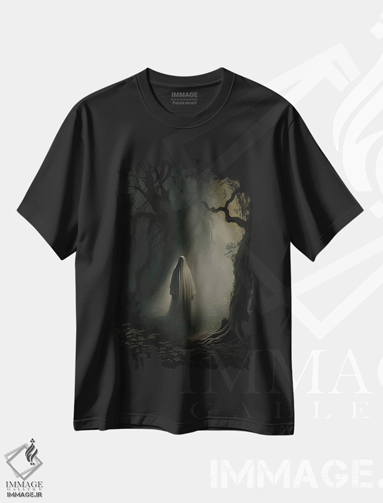 تیشرت طرح دار روح در جنگل زیر نور ماه، هنر دیجیتال اثر بونا فیدسا | فروشگاه ایماژ