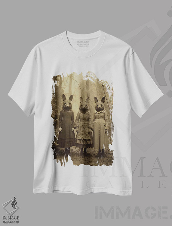 تیشرت طرح دار فرقهٔ خرگوشی جنگل، هنر دیجیتال اثر بونا فیدسا | فروشگاه ایماژ