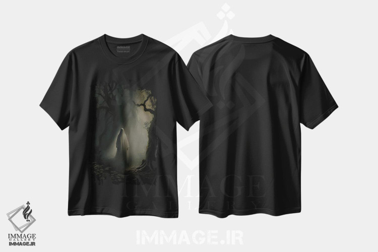 تیشرت طرح دار روح در جنگل زیر نور ماه، هنر دیجیتال اثر بونا فیدسا | فروشگاه ایماژ