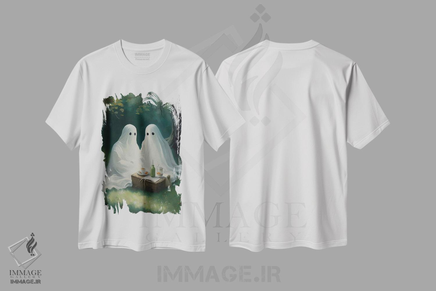 تیشرت طرح دار زوج روح در حال پیک نیک، هنر دیجیتال اثر بونا فیدسا | فروشگاه ایماژ