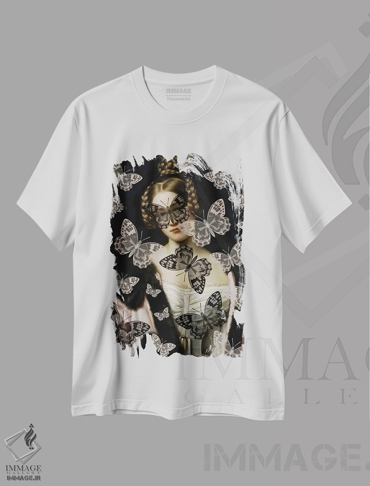 تیشرت طرح دار بهشت پروانه ها، هنر دیجیتال اثر بونا فیدسا | immage.ir
