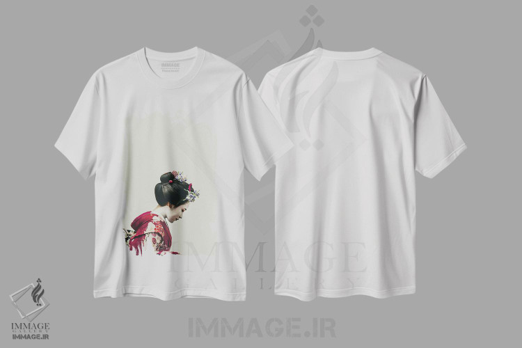 تیشرت طرح دار پرتره گیشا، دکور آسیایی اثر بونا فیدسا | immage.ir