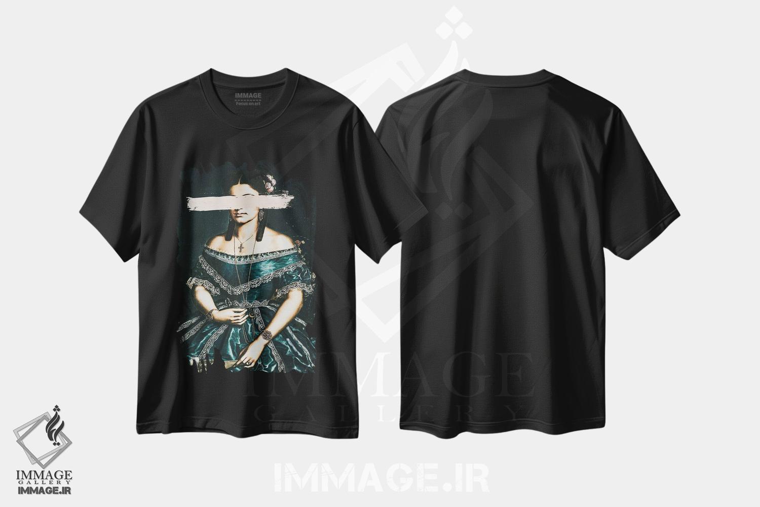 تیشرت طرح دار پرتره زن قدیمی دگرگون شده II، هنر دیجیتال اثر بونا فیدسا | فروشگاه ایماژ