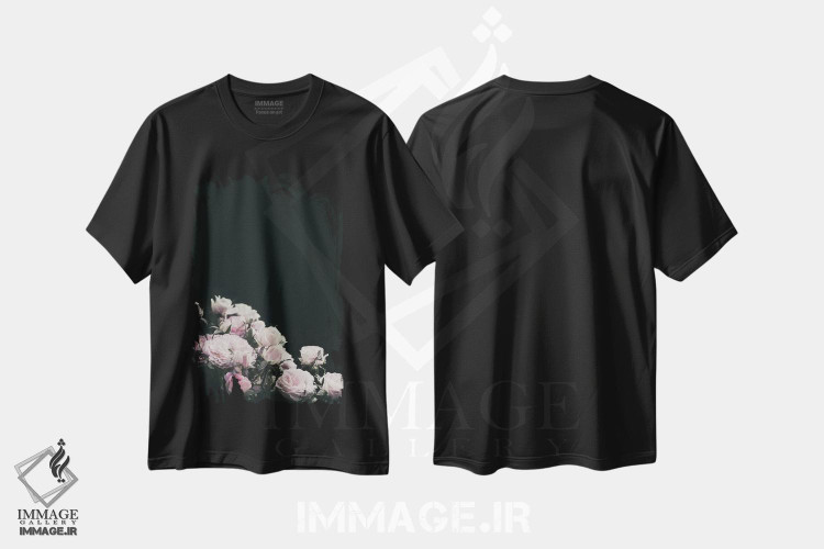 تیشرت طرح دار رز صورتی کم رنگ، تزئینی اثر بونا فیدسا | فروشگاه ایماژ