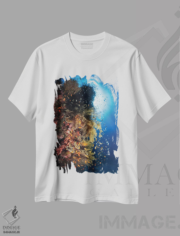 تیشرت طرح دار انفجار زندگی، مدیوم اثر باراتیو گابریل | فروشگاه ایماژ