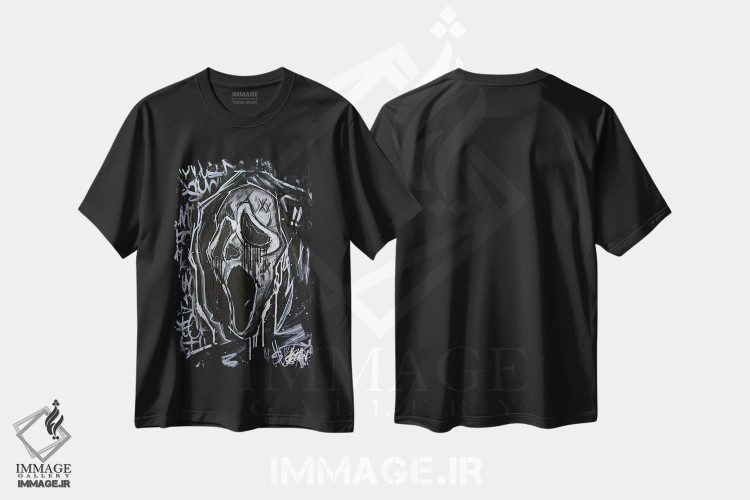 تیشرت طرح دار گوست فیس، مدیوم اثر برایان گارسیا | فروشگاه ایماژ