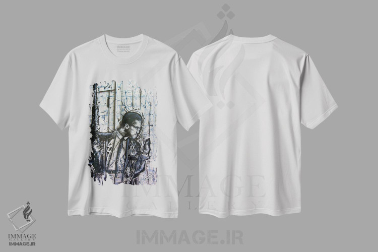 تیشرت طرح دار مالکوم ایکس، مدیوم اثر برایان گارسیا | فروشگاه ایماژ