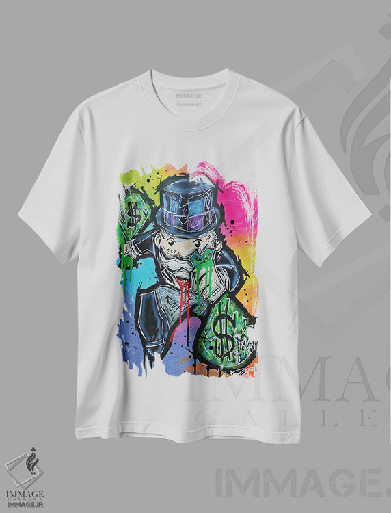 تیشرت طرح دار کیسه های پول، مدیوم اثر برایان گارسیا | فروشگاه ایماژ