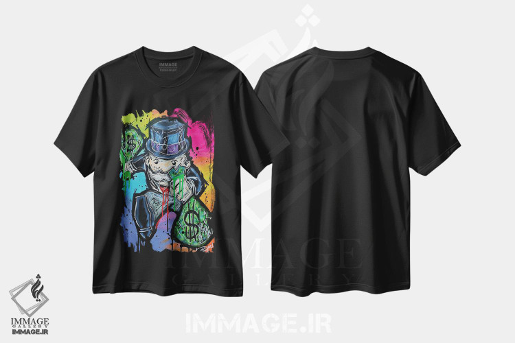 تیشرت طرح دار کیسه های پول، مدیوم اثر برایان گارسیا | immage.ir