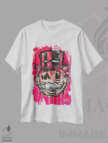 تیشرت طرح دار عمو پولدار صورتی، مدیوم اثر برایان گارسیا | فروشگاه ایماژ