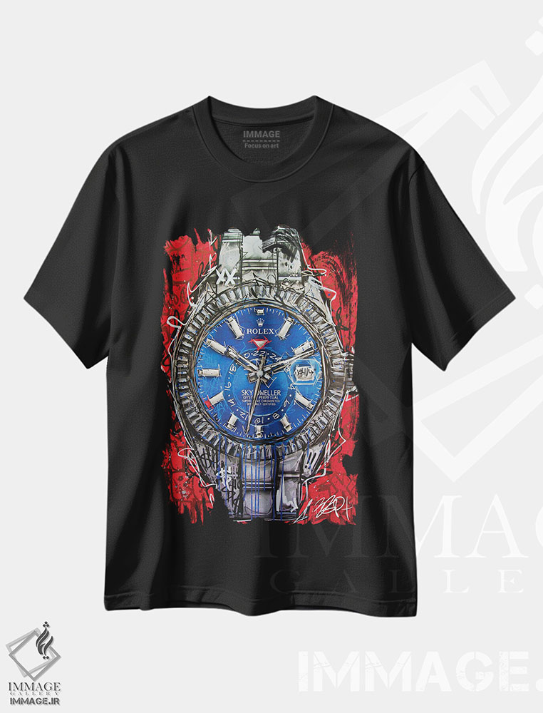 تیشرت طرح دار رولکس اسکای-دولر، مدیوم اثر برایان گارسیا | فروشگاه ایماژ