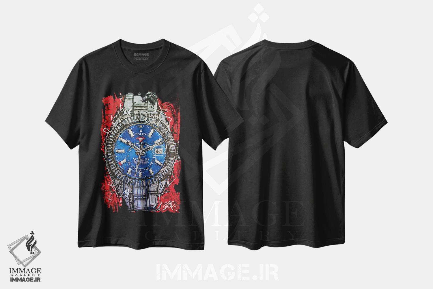 تیشرت طرح دار رولکس اسکای-دولر، مدیوم اثر برایان گارسیا | فروشگاه ایماژ