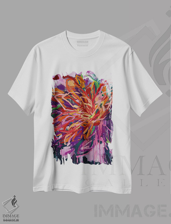 تیشرت طرح دار افتادن در آغوش تو، آبستره اثر جولیا بورگ | immage.ir