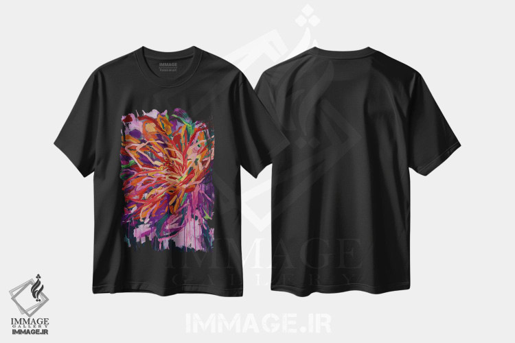 تیشرت طرح دار افتادن در آغوش تو، آبستره اثر جولیا بورگ | فروشگاه ایماژ