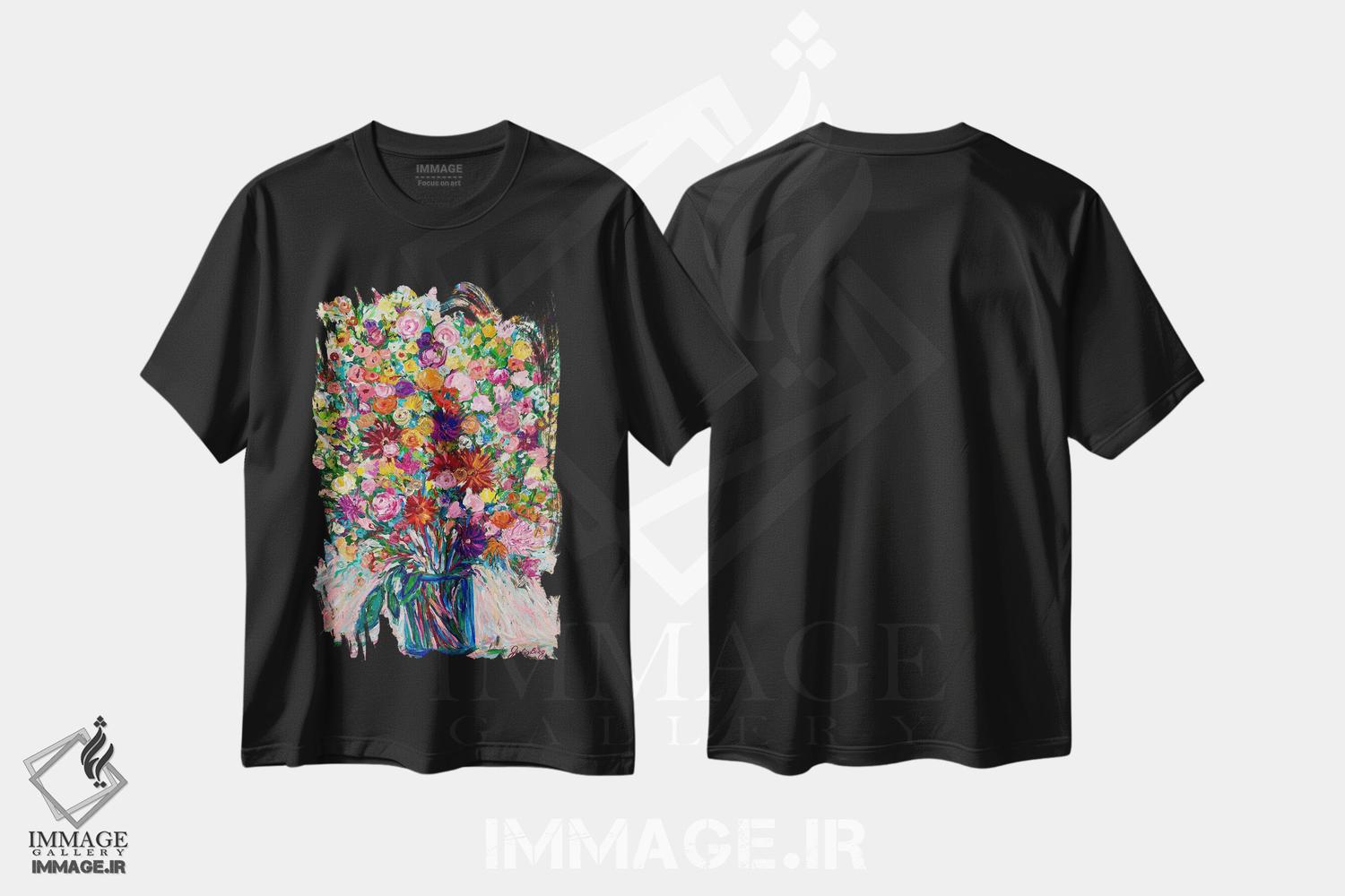 تیشرت طرح دار باغ گل، هنر فاخر معاصر اثر جولیا بورگ | immage.ir