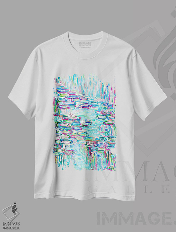 تیشرت طرح دار باران بر دریاچه، آبستره اثر جولیا بورگ | فروشگاه ایماژ