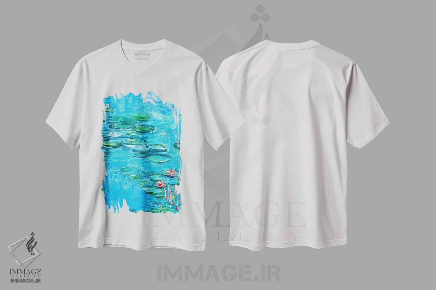 تیشرت طرح دار برکهٔ تابستانی، آبستره اثر جولیا بورگ | immage.ir