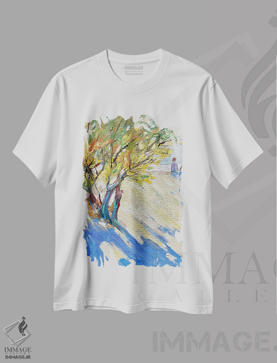 تیشرت طرح دار دلبستهٔ زندگی اثر جولیا بورگ | فروشگاه ایماژ