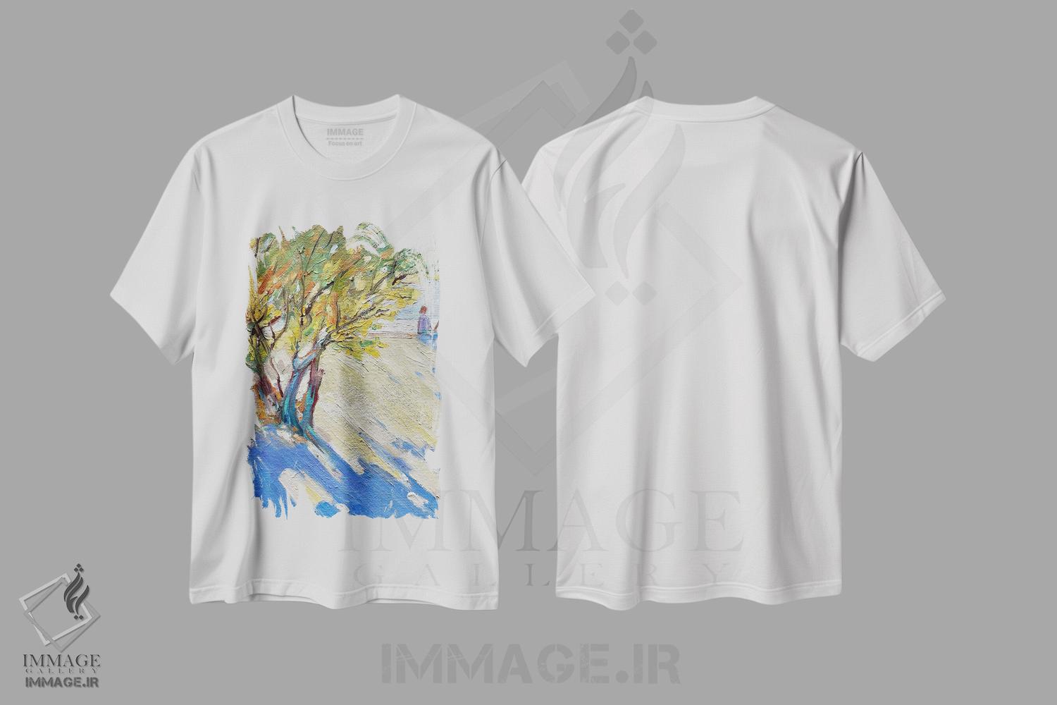 تیشرت طرح دار دلبستهٔ زندگی اثر جولیا بورگ | فروشگاه ایماژ