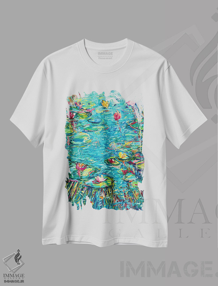 تیشرت طرح دار انعکاس های رقصان، آبستره اثر جولیا بورگ | فروشگاه ایماژ