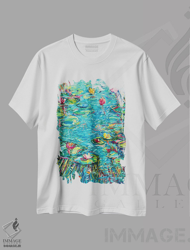 تیشرت طرح دار انعکاس های رقصان، آبستره اثر جولیا بورگ | فروشگاه ایماژ