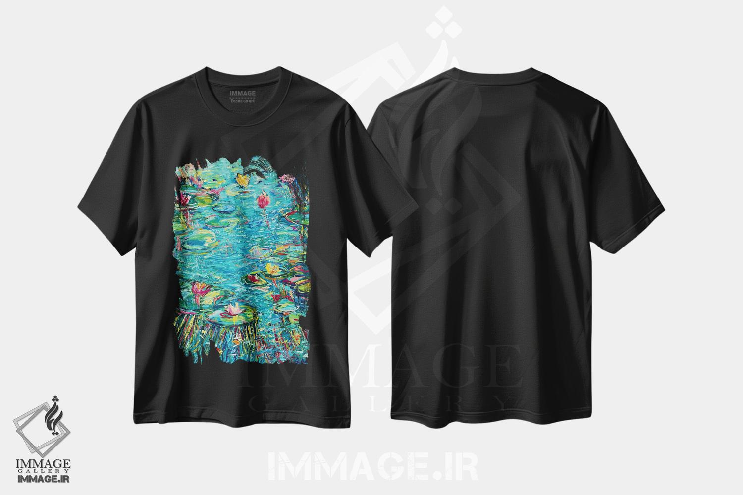 تیشرت طرح دار انعکاس های رقصان، آبستره اثر جولیا بورگ | immage.ir