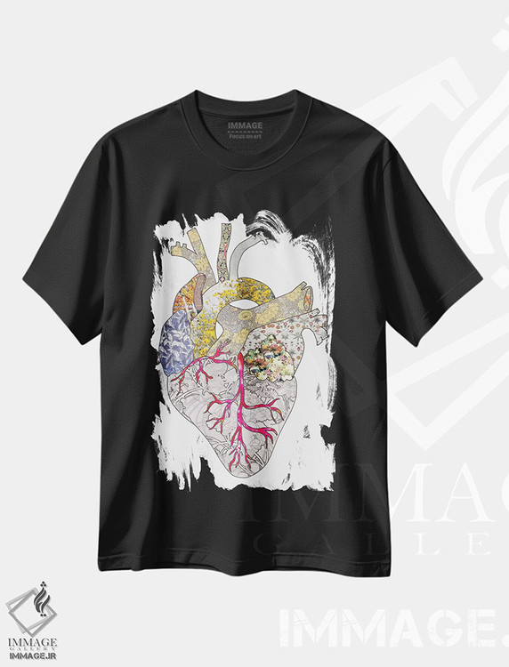 تیشرت طرح دار قلب من واقعی است، دکور بوهمی اثر بیانکا گرین | فروشگاه ایماژ