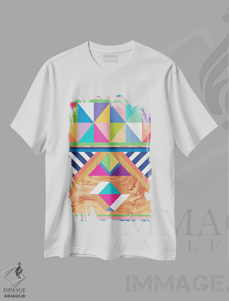 تیشرت طرح دار وودی، آبستره اثر بیانکا گرین | فروشگاه ایماژ