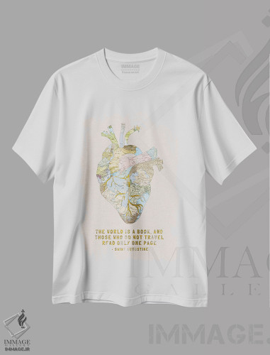 تیشرت طرح دار قلب یک مسافر III، هنر دیجیتال اثر بیانکا گرین | فروشگاه ایماژ
