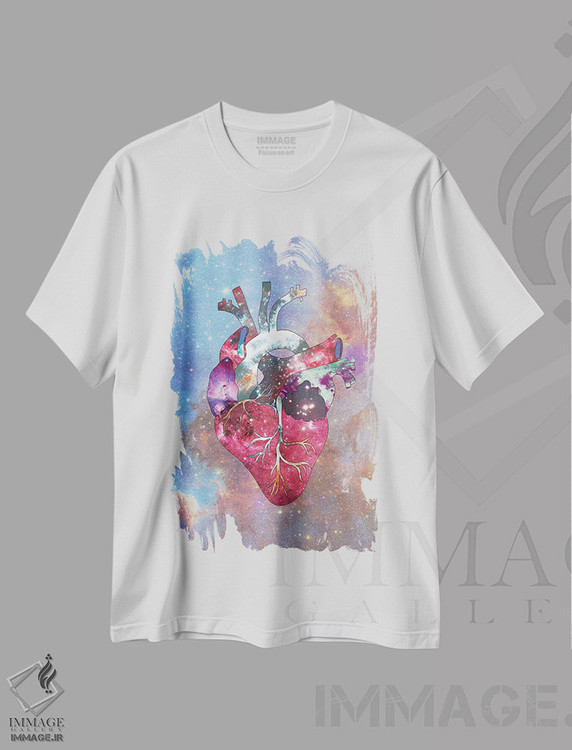 تیشرت طرح دار قلب ستاره، هنر دیجیتال اثر بیانکا گرین | فروشگاه ایماژ