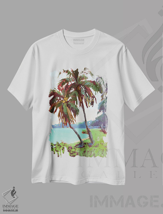 تیشرت طرح دار آب آبی فیروزه ای، دکور معاصر اثر آنا بوگوشفسکایا | immage.ir