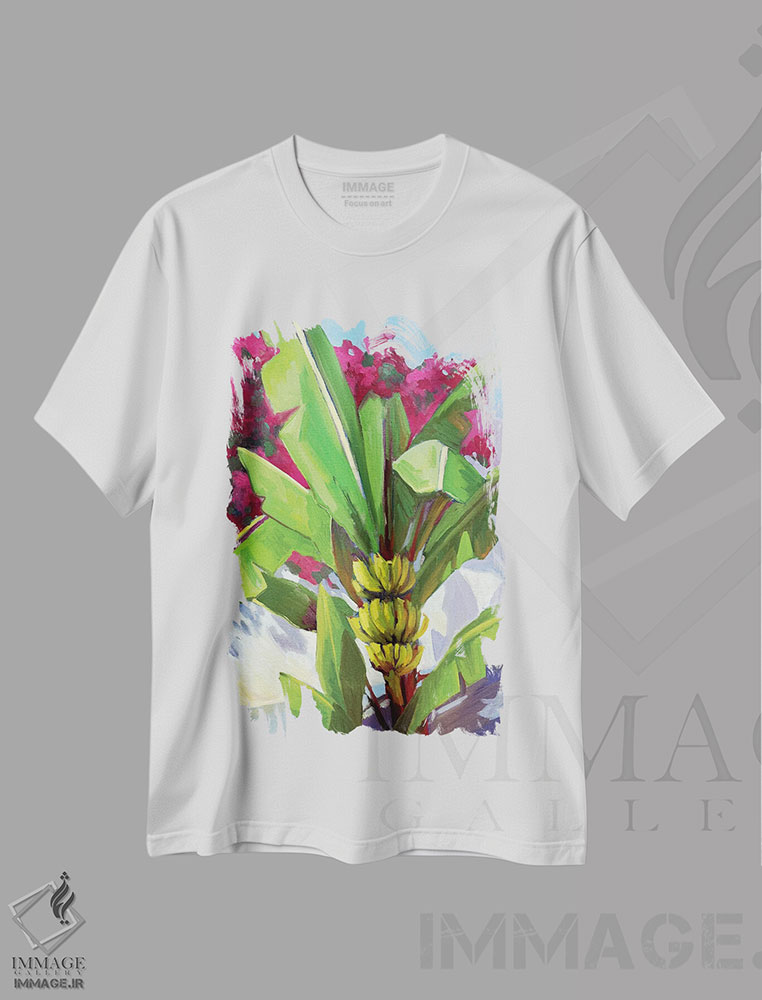 تیشرت طرح دار درخت موز، دکور معاصر اثر آنا بوگوشفسکایا | فروشگاه ایماژ