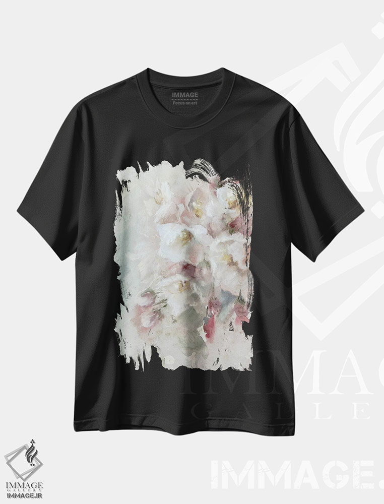 تیشرت طرح دار گل های بهاری، آبستره اثر آنا بوگوشفسکایا | فروشگاه ایماژ