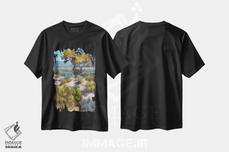 تیشرت طرح دار درخت آفریقایی، آبستره اثر آنا بوگوشفسکایا | immage.ir