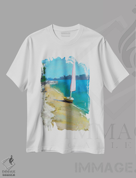 تیشرت طرح دار بادبان صورتی، دکور معاصر اثر آنا بوگوشفسکایا | immage.ir