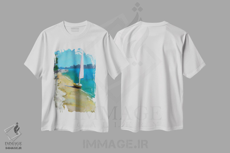 تیشرت طرح دار بادبان صورتی، دکور معاصر اثر آنا بوگوشفسکایا | immage.ir