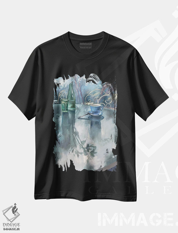 تیشرت طرح دار فنجان آبی، دکور معاصر اثر آنا بوگوشفسکایا | immage.ir