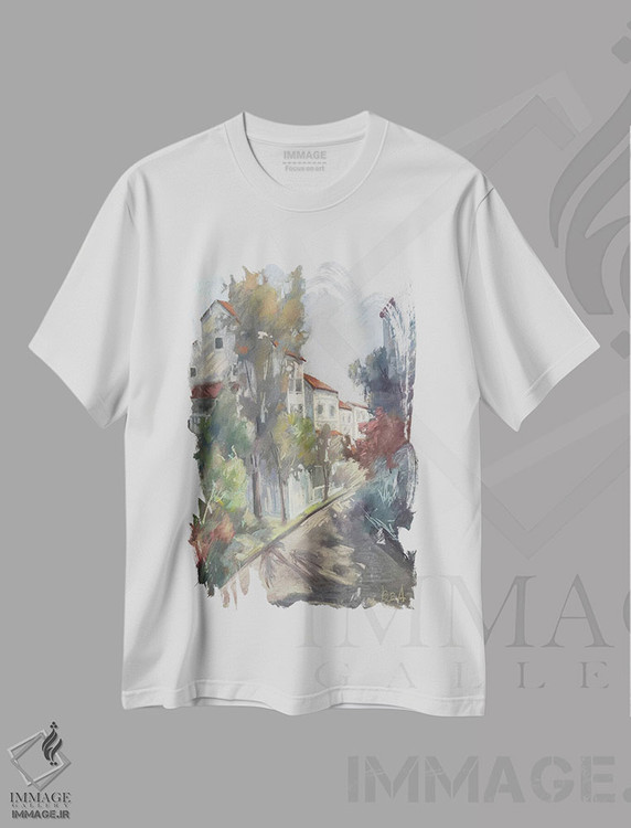 تیشرت طرح دار خیابان شهر، دکور معاصر اثر آنا بوگوشفسکایا | فروشگاه ایماژ