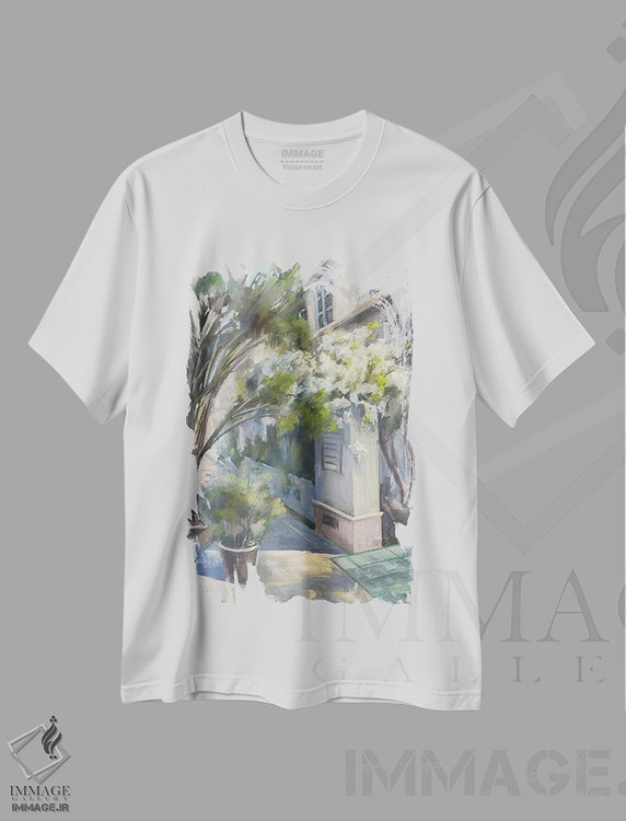 تیشرت طرح دار گل کاغذی سفید، دکور معاصر اثر آنا بوگوشفسکایا | immage.ir