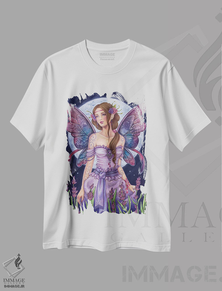 تیشرت طرح دار ماه اسطوخودوس، هنر دیجیتال اثر بریگید اشوود | immage.ir