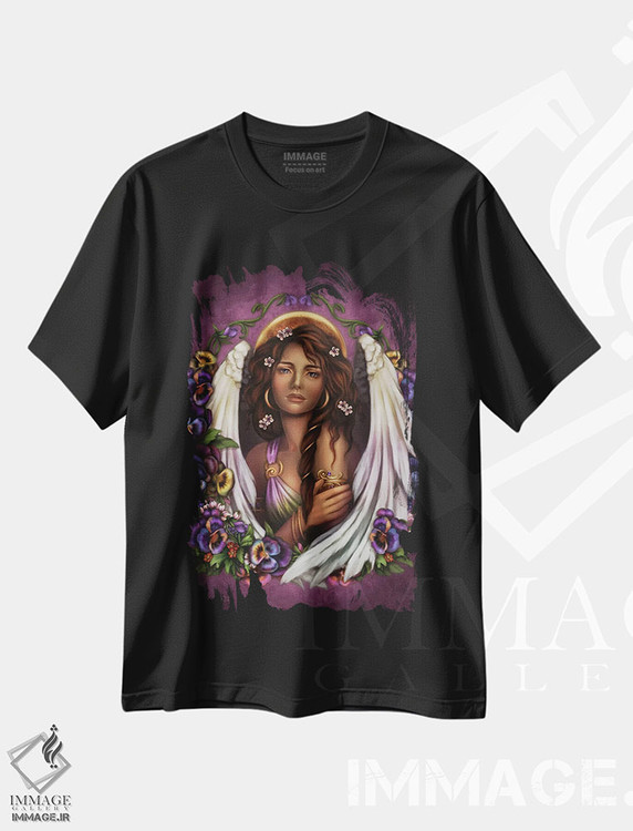 تیشرت طرح دار فرشته بنفشه، هنر دیجیتال اثر بریگید اشوود | immage.ir