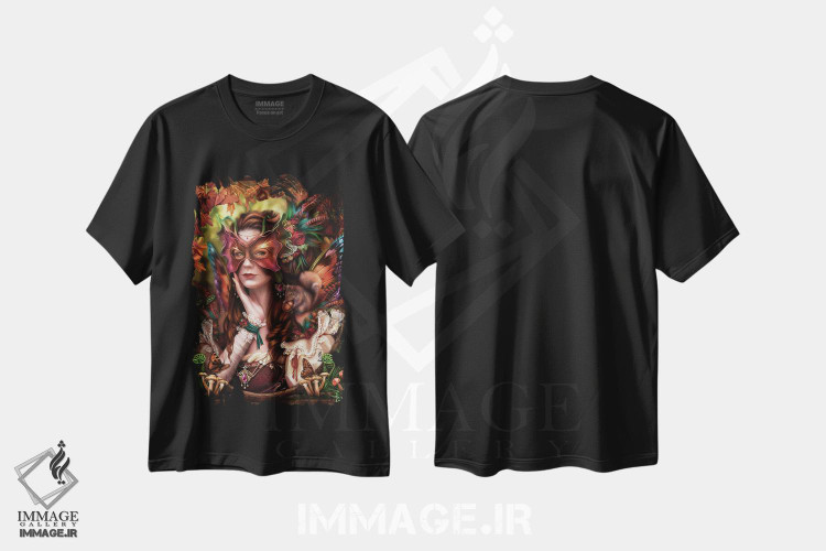 تیشرت طرح دار ملکه پاییز، هنر دیجیتال اثر بریگید اشوود | فروشگاه ایماژ